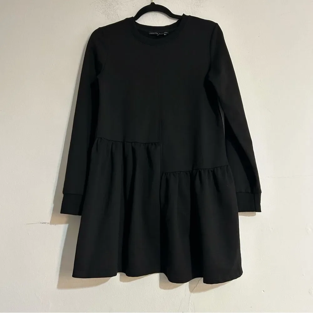 English Factory - Knit Unbalanced Seam Dress Black / S